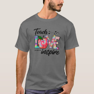 T-shirt Tie Dye Apprendre Amour Inspirer Funny Enseignant