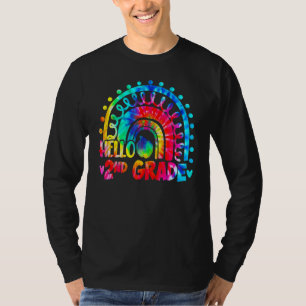 T-shirt Tie Dye Arc-en-Ciel Bonjour Enseignant 2e année Re