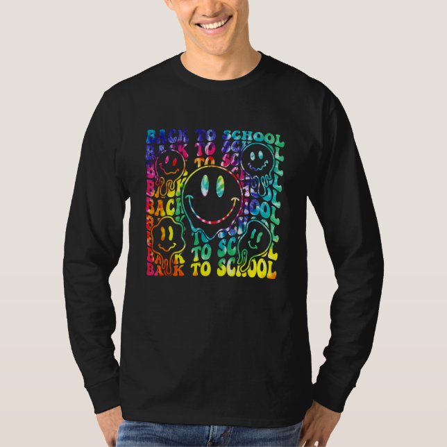 T-shirt Tie Dye Back To School Teacher Students First Day  (Devant)