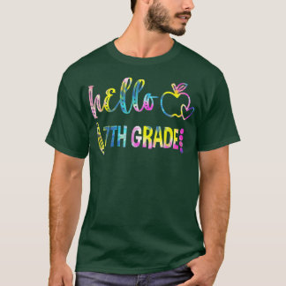 T-shirt Tie Dye Bonjour 7e année Équipe 7e année Retour à