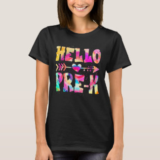 T-shirt Tie Dye Bonjour professeur de pré-maternelle Premi