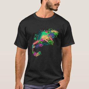 T-shirt Tie Dye Chameleon Lizard coloré
