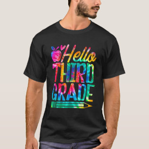 T-shirt Tie Dye Enseignant Étudiant Bonjour Troisième Grad