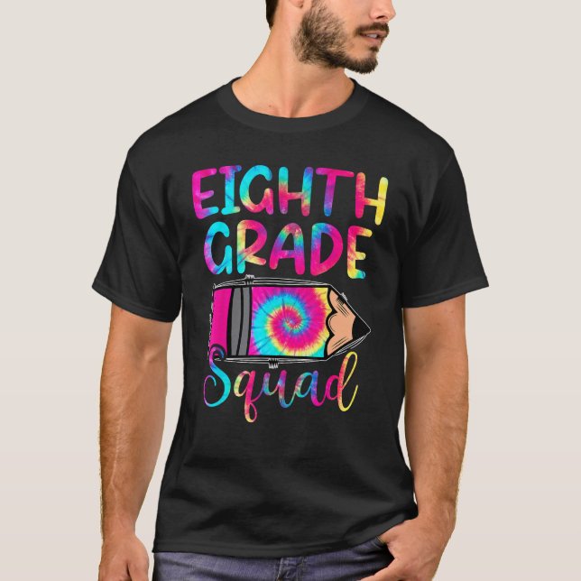 T-shirt Tie Dye Équipe de 8e année Premier jour de l'école (Devant)