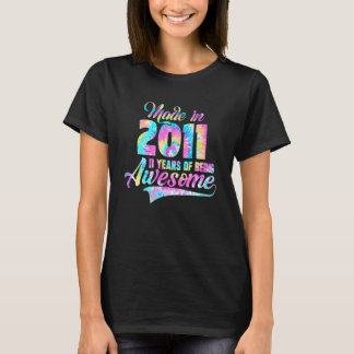 T-shirt Tie Dye Fabriqué En 2011 11 Année D'Être Impressio