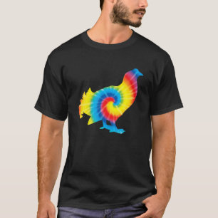 T-shirt Tie Dye Grouse Arc-en-ciel Imprimer Jeu oiseau Hip