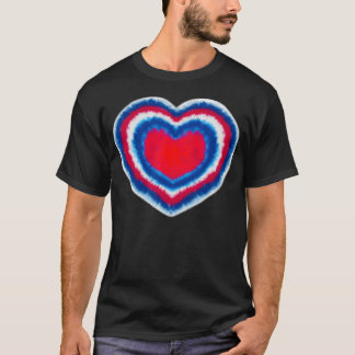 T-shirt Tie Dye Heart 4 juillet Patriotique Quart juillet