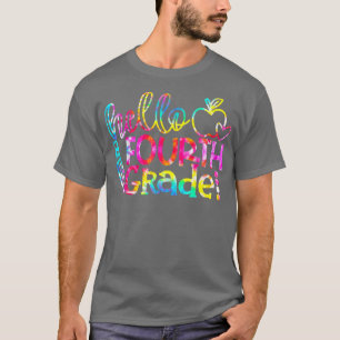 T-shirt Tie Dye Hello 4e classe Équipe 4e année Retour à