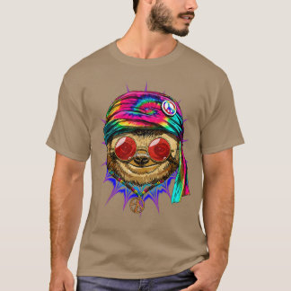 T-shirt Tie Dye Hippie Sloth Hippiness Peace Love Sloth 