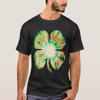 T-shirt Tie Dye Irish Shamrock Lucky Four Leaf Clover