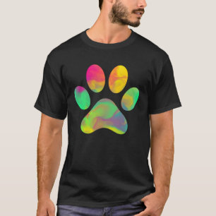 T-shirt Tie Dye Love Chien Empreinte de patte Animal Paw C