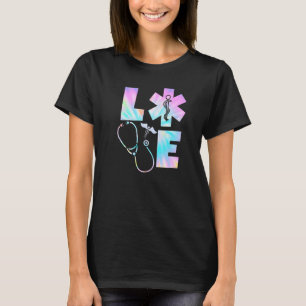 T-shirt Tie Dye Love Scrub Life Stethoscope Nursing Nursin