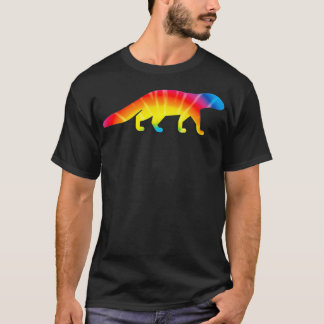 T-shirt Tie Dye Mongoose Arc-en-ciel Print Mustelid Hippie