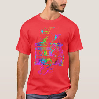 T-shirt Tie Dye Music Notes Cassette Tape, Retro 80s Casse