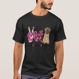 T-shirt Tie Dye Peace Love Empreinte de léopard Anglais Ma