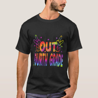 T-shirt Tie Dye Peace Out 4e année Diplômée Senior Hel