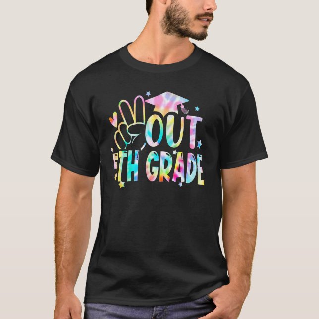 T-shirt Tie Dye Peace Out 5th Grade Graduation Last Day Of (Devant)