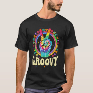 T-shirt Tie Dye Peace Signale Amour Super Hippie Party Pou