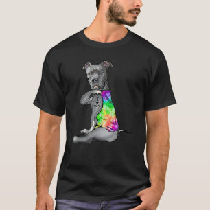 T-shirt Tie Dye Pitbull I Love Mom Pitbull Tattoo Mother's