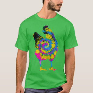 T-shirt Tie Dye poulet rétro 60s les années 70 Hippie Poul