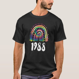 T-shirt Tie Dye Rainbow Année De Naissance 1988 Anniversai