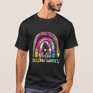 T-shirt Tie Dye Rainbow Hello 2e année enseignant Premier