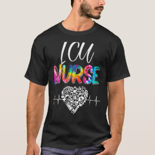 T-shirt Tie Dye Stethoscope Icu Infirmière Journée Infirmi