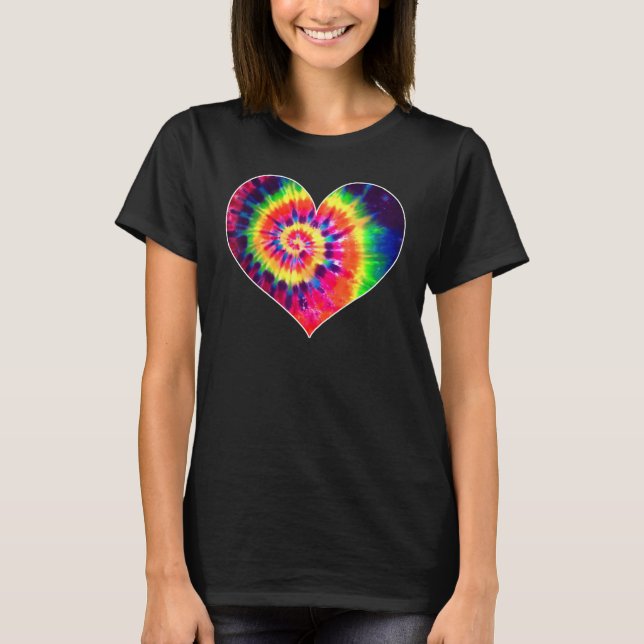 T-shirt Tie Dyed Valentine's Day Shirt Cute Tye Dye Heart (Devant)