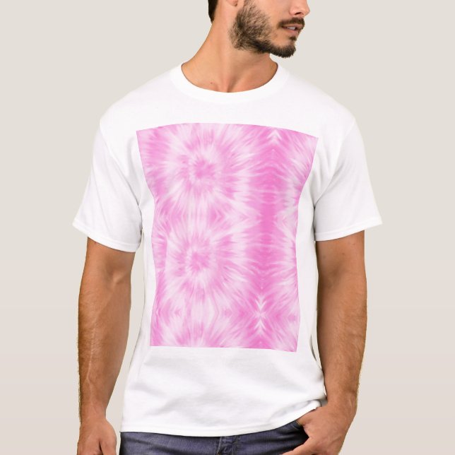 T-shirt Tiedye rose spirale hippie teint (Devant)