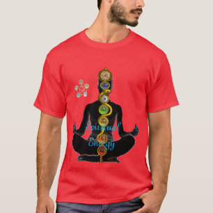 T-SHIRT TIGE D'ASCLEPIUS 7 CHAKRAS, POSE DE LOTUS DE YOGA