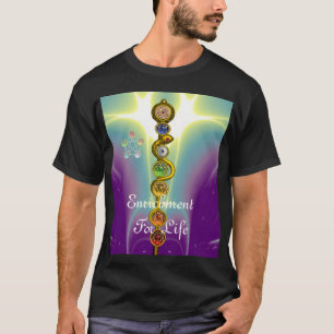 T-SHIRT TIGE D'ASCLEPIUS 7 CHAKRAS, YOGA, ÉNERGIE