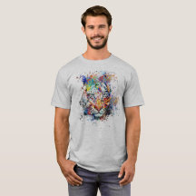 T-shirt Tiger Art Abstrait