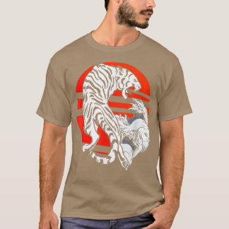 T-shirt Tiger Art Japonais Vague Predateur Faune Wilderne