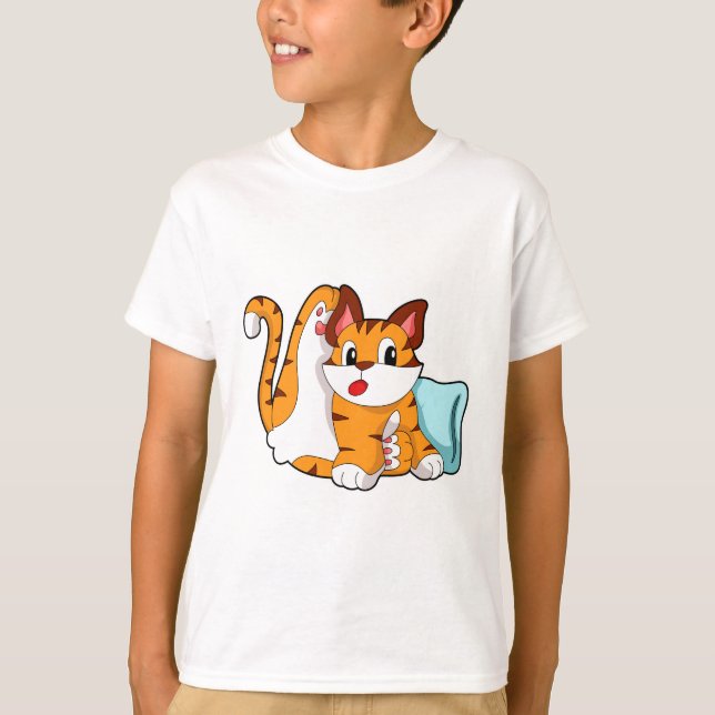 T-shirt Tiger chat avec Coussin (Devant)