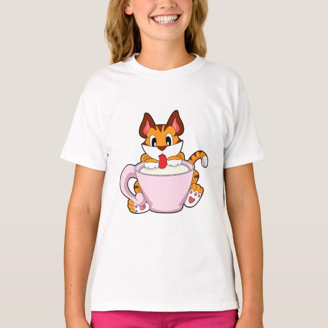 T-shirt Tiger chat avec la coupe de lait.PNG (Devant)