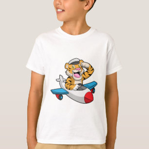 T-shirt Tiger comme pilote dans l'avion