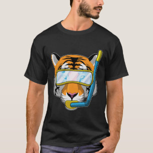 T-shirt Tiger comme plongeur avec tuba