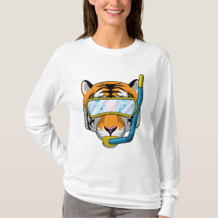 T-shirt Tiger comme plongeur avec tuba