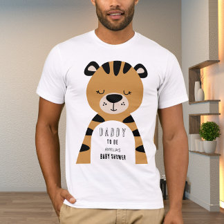 T-shirt Tiger Daddy To Be Neutral Baby Shower 
