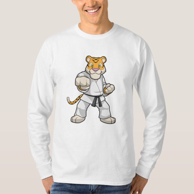 T-shirt Tiger dans les arts martiaux Karate (Devant)