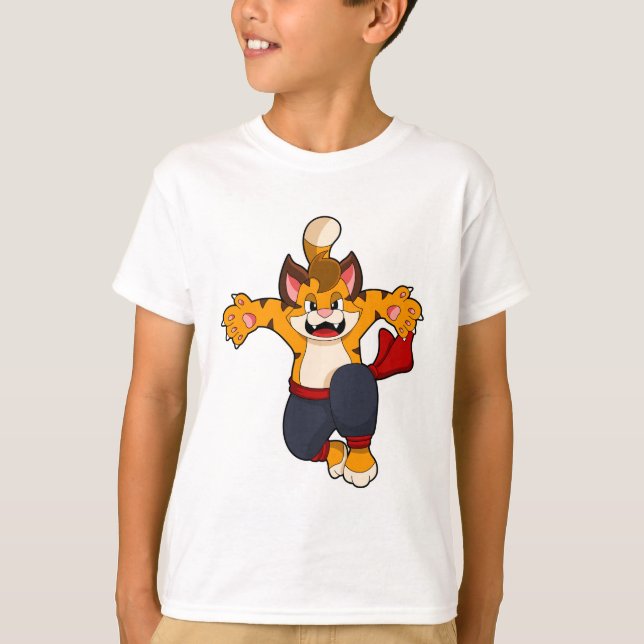 T-shirt Tiger dans les arts martiaux Karate (Devant)