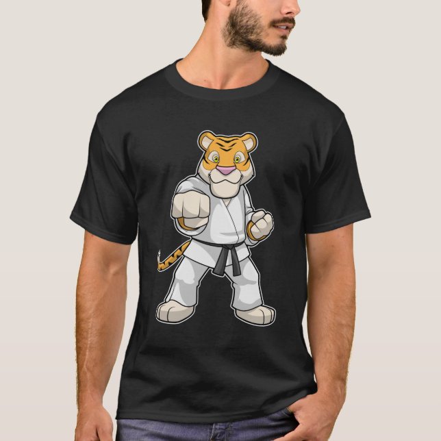 T-shirt Tiger dans les arts martiaux Karate (Devant)