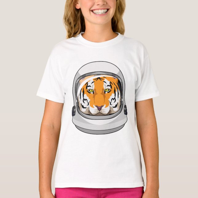 T-shirt Tiger en astronaute avec casque (Devant)