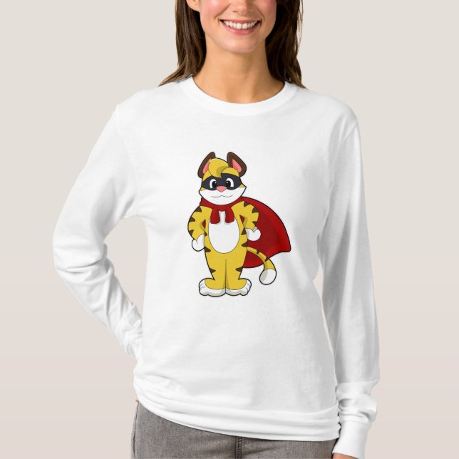 T-shirt Tiger en héros avec Masque et Cap (Devant)