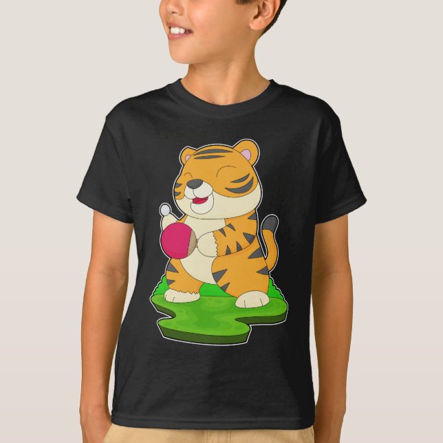 T-shirt Tiger Joueur de tennis de table tennis de table (Devant)