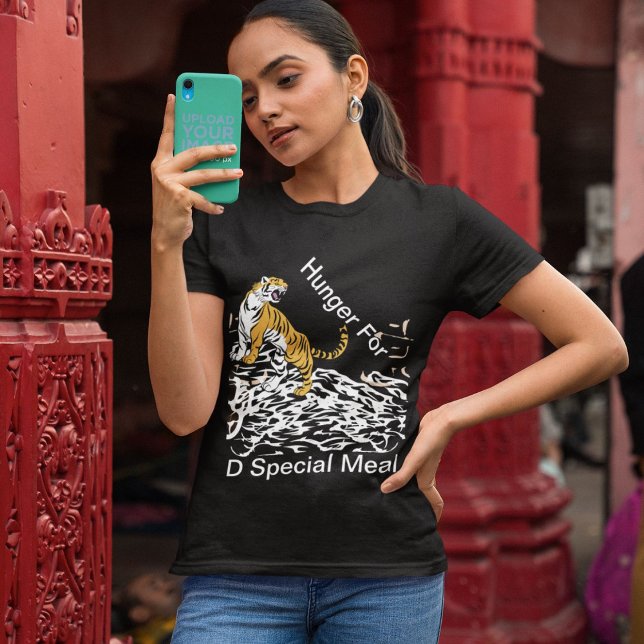 T-shirt Tiger La Faim Pour Le Repas Spécial Sur Les Femmes (Créateur téléchargé)