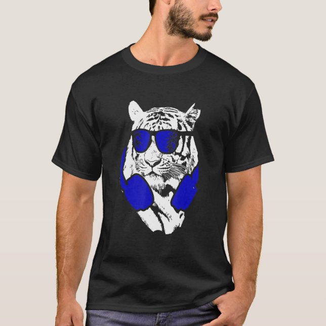T-shirt Tiger Lunettes de soleil casque Festival Musique T (Devant)