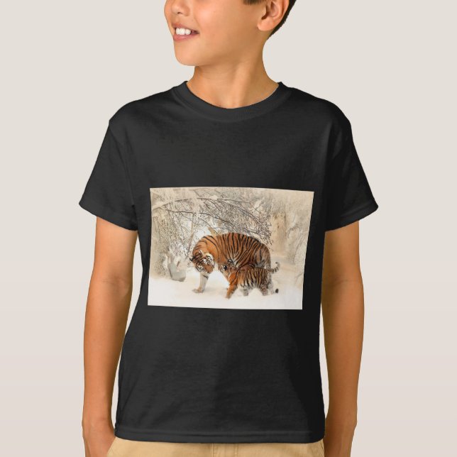 T-shirt Tiger Mère et bébé (Devant)