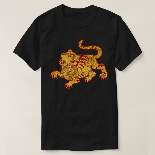 T-shirt Tiger Motif d'or Faux (Design devant)
