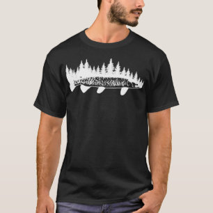 T-shirt Tiger Musky Pine Forest Treeline Pêche extérieure